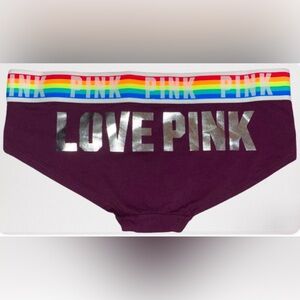 New Victoria’s Secret Pink panties VS PINK logo hipster panty rainbow stripes